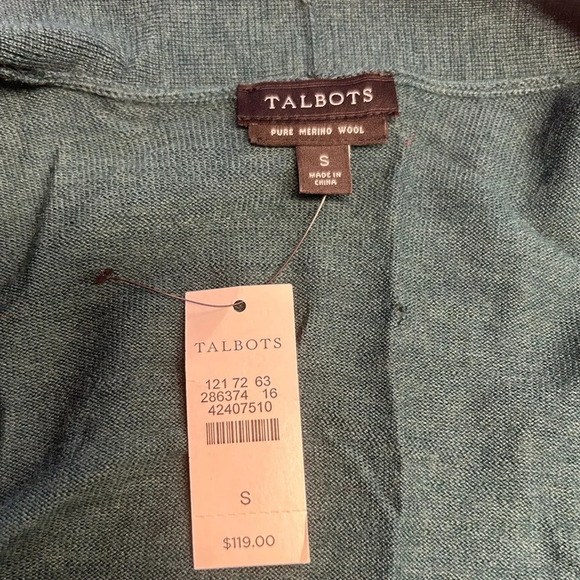 Talbots Open-Front Merino Wool Long Cardigan Casual Office Colorful Warm Cozy - Picture 6 of 9